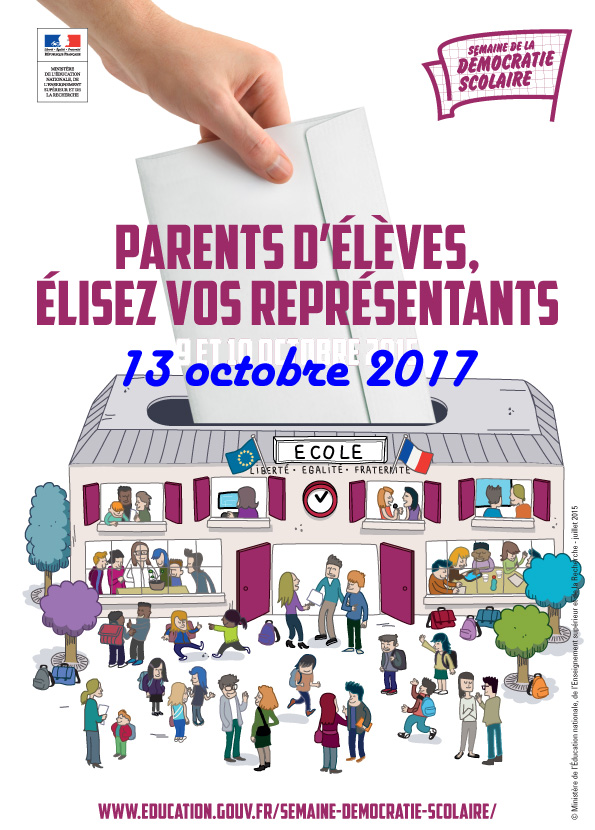 2017 affiche pour l'élection des représentants de parents cop